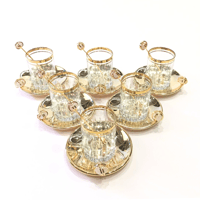 Royal tea set gold with precious white stones - صورة 2