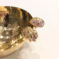 Gold plated bowl size 19 cm  with purple precious stones - Image 3