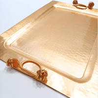 Large Gold Tray w/ Precious Stone - صورة 2