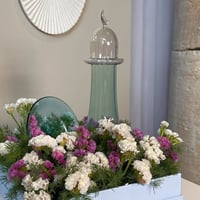طقم منارة وتمرية النور متدرجه بالوان التركواز مصنوعه بتقنيه النفخ  صناعه يدويه - صورة 3