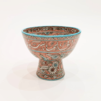 Hand Painted Ceramic Bowl High Pink - صورة 1