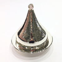 Silver plated Lugaimat with pink precious stone - Large - صورة 1