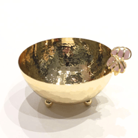 Gold plated bowl size 19 cm  with purple precious stones - Image 2