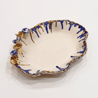 SLB 'Drip Cherry Blossom' Ceramic Oval Platter - صورة 2
