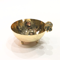 Gold plated bowl size 16 cm  with green  precious stones - Image 2