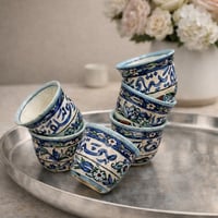 فناجين قهوه عربي قيشاني ازرق - صورة 1