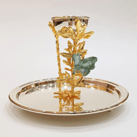 Butterfly Serving Dish w/ Sauce Bowl Green S. - صورة 2