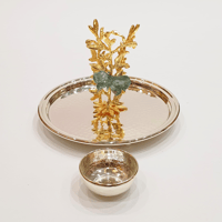 Butterfly Serving Dish w/ Sauce Bowl Green S. - صورة 3