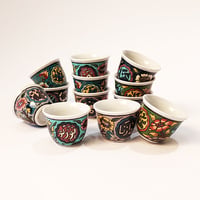 PAINTED ARABIC COFFEE SET OF 6 - صورة 3