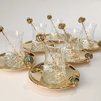 GREEN JADE TEA JADE ON PLATE SET OF 6 - صورة 3
