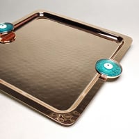 BLUE EYE SQUARE TRAY GOLD - صورة 2