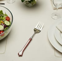 Salad Fork - Mother of Pearl and Wood Handle  - صورة 1