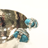 Silver  plated bowl  size 16 cm with turquoise precious stones  - Image 3