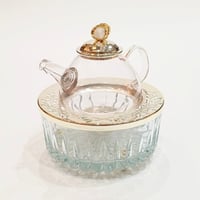 Medium Tea Pot Crystal - White Precious Stone Silver - صورة 2