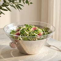 PRECIOUS STONE SALAD BOWL SILVER PLATED - صورة 1