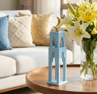  Large wood muqarnas minaret -  light blue - صورة 1