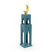 Large wood muqarnas minaret -  Dark Blue - صورة 2