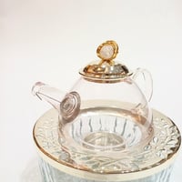Medium Tea Pot Crystal - White Precious Stone Silver - صورة 4