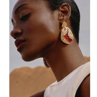 LAVA EARRINGS - RED - Image 2