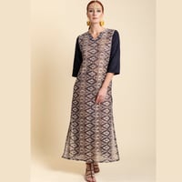 Long Embroidered Kaftan in Shades of Blue - صورة 1