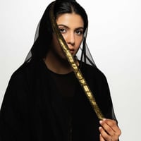 طرحه شيفون خشن بنقشات زري (نقشه ٣) - صورة 1