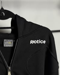 Black Cotton Zip-Up Hoodie  - Image 3