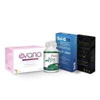 بكج صحة المبايض(اورندا- سول كيو 10 30- زنك -اوفانا 20)-Ovarian Health package (Oranda- Sul Q 10- Zinc- Ovana 20)  - Image 1