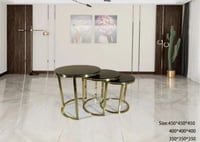 طقم مكون من 3 طاولات خدمة لون اسود - صورة 1