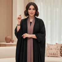 عباية قصة بشت مع اضافة اللولو من الأمام وع الكم - صورة 6