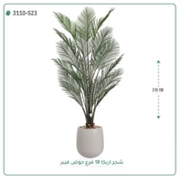 شجرة نخل أريكا اصطناعية (18 فرع) بمركن فيبر بيضاوى - صورة 5