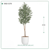 شجرة زيتون صناعية ( ارتفاع 220 سم ) حوض بلاستك - صورة 2