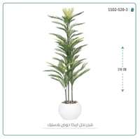 شجرة أريكا اصطناعية (3 فرع) بمركن بلاستيك دائرى - صورة 2
