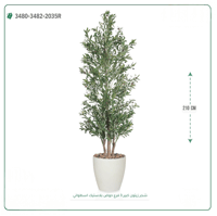 شجرة زيتون صناعية ( ارتفاع 210 سم ) حوض بلاستيك اسطواني - صورة 5