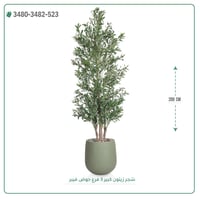 شجرة زيتون صناعية ( ارتفاع 200 سم ) حوض فيبر - صورة 1