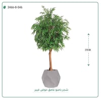 شجرة بامبو صناعية جذع خشبي طبيعي حوض فيبر - صورة 4