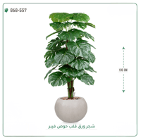 شجرة ورق قلب اصطناعية ( ارتفاع 135 سم ) حوض فيبر - صورة 6