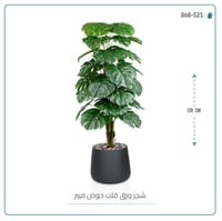 شجرة ورق قلب (ألوكاسيا) الاصطناعية بمركن فيبر بيضاوى - صورة 1