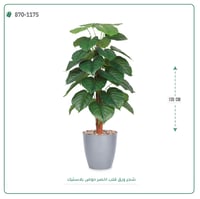 شجرة ورق قلب اصطناعية ( ارتفاع 135 سم ) حوض بلاستيك - صورة 5