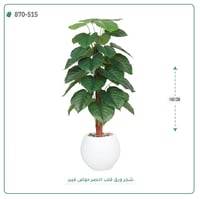 شجرة ورق قلب(ألوكاسيا) اصطناعية ( ارتفاع 140سم ) بمركن فيبر - صورة 5