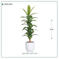 شجرة ورق أخضر وسط بمركن فيبر اسطوانى - صورة 1