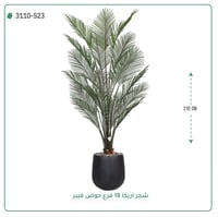 شجرة نخل أريكا اصطناعية (18 فرع) بمركن فيبر بيضاوى - صورة 1