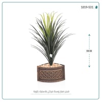 شجرة صبار اصطناعى بمركن بلاستيك بزاويه - صورة 1