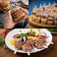 9cm Wooden Burger Sticks Pack - Image 1