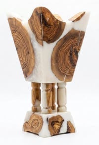 OLIVE WOOD AND EPOXY MADKHAN -WHITE - Image 2