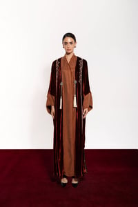 Amber Velvet Abaya Mix Amber Washed Silk - Image 1