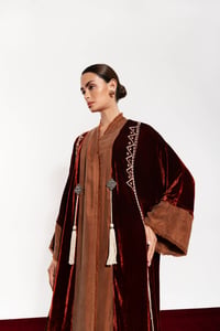 Amber Velvet Abaya Mix Amber Washed Silk - Image 3