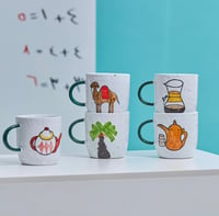 كوب حجري مرسوم يدوياً ( كوب واحد فقط ) - Image 2