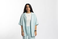 Baby Blue Linen Polo  - صورة 1