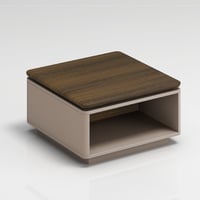 طقم مكتب مقاس 280سم مع دولاب 4 درفة مع دولاب قصير 4 درفة مع طاولة شاهي 60*60سم لون بني - صورة 4