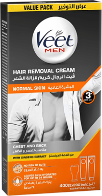 (Veet For Men, Hair Removal Cream With Ginseng (Pack of 2 - Image 1